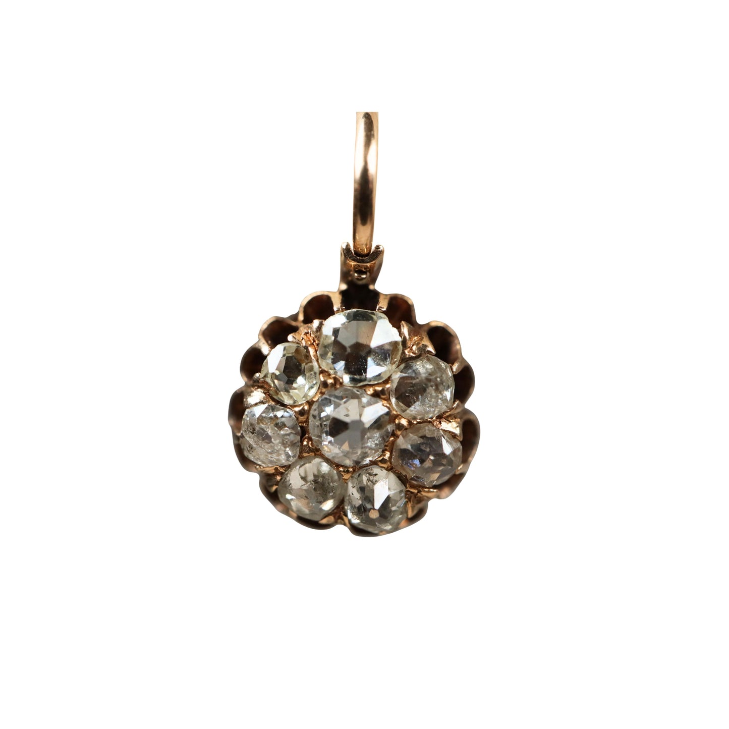 Victorian Diamond 14k Yellow Gold Dormeuse Earrings