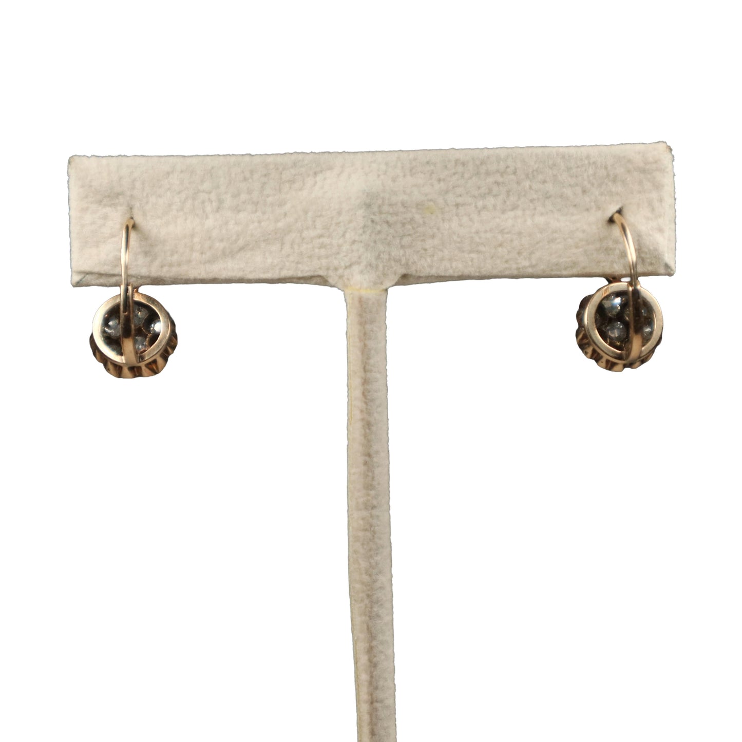 Victorian Diamond 14k Yellow Gold Dormeuse Earrings