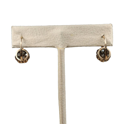 Victorian Diamond 14k Yellow Gold Dormeuse Earrings