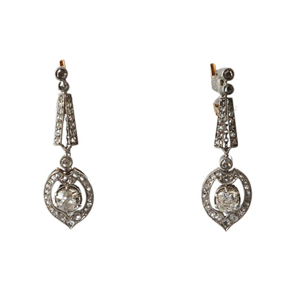 Belle Epoque Diamond Platinum Dangle Earrings