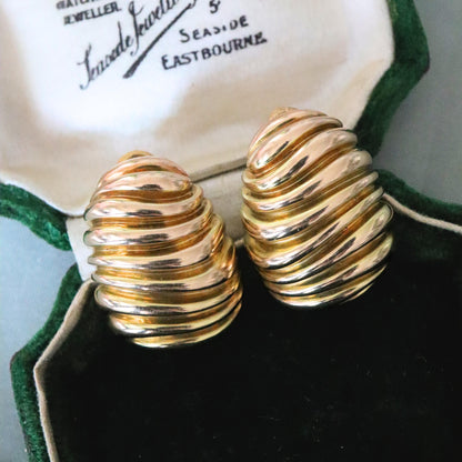 Vintage Maz 14k Yellow Gold Earrings