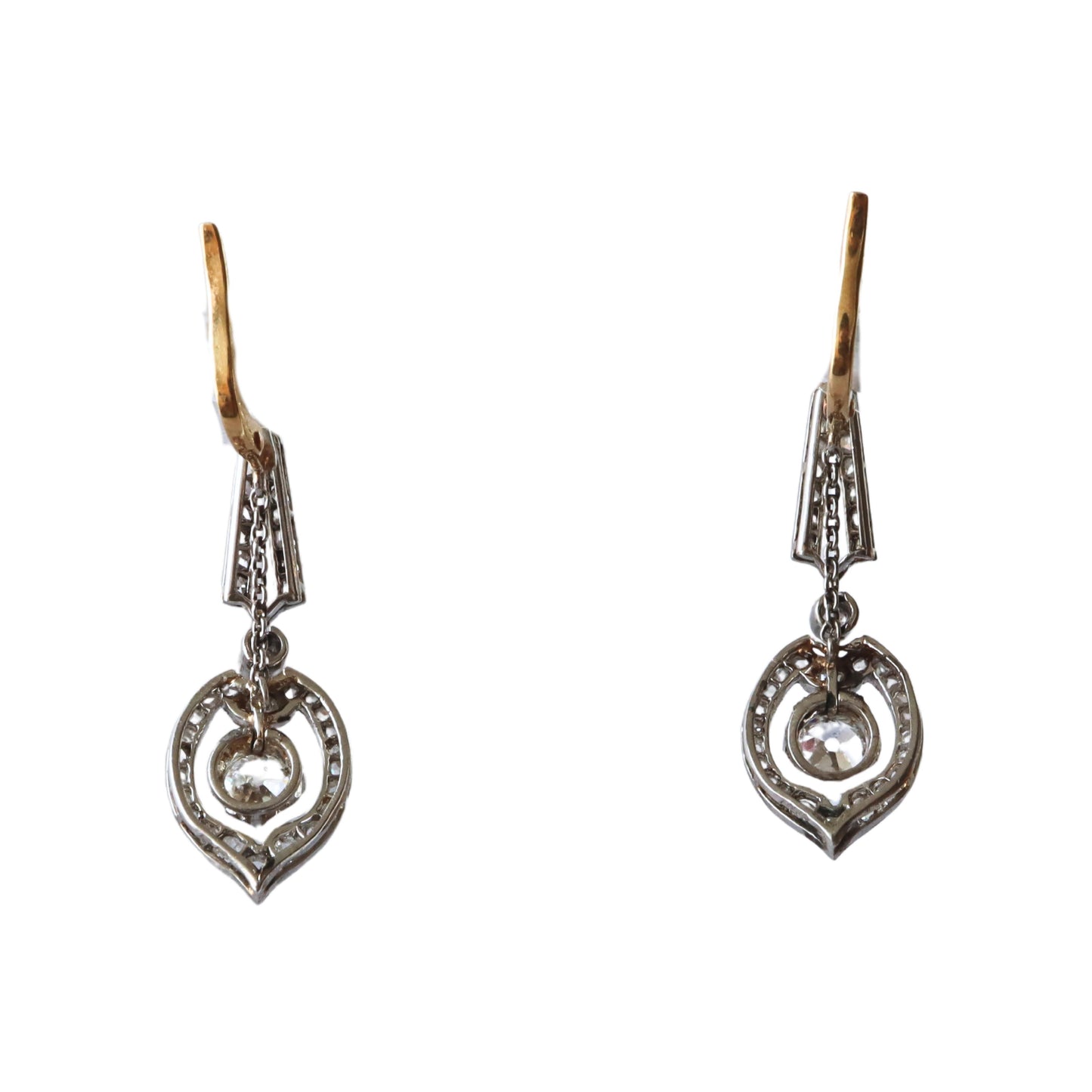 Belle Epoque Diamond Platinum Dangle Earrings