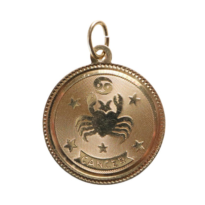 Vintage 14k Yellow Gold Cancer Pendant