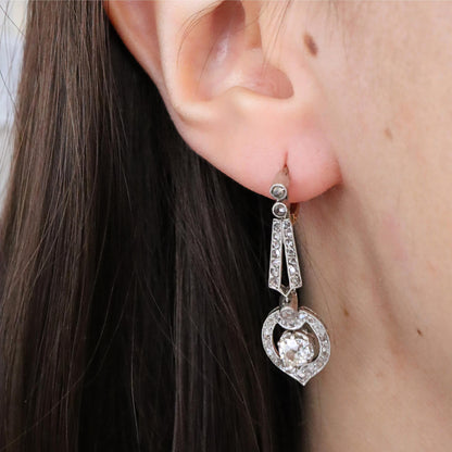 Belle Epoque Diamond Platinum Dangle Earrings