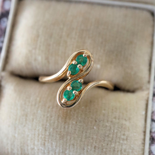 Vintage Emerald 14k Yellow Gold Ring