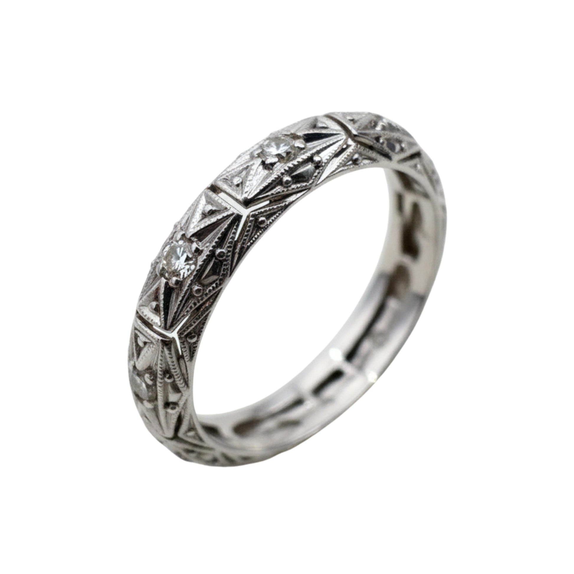 Art Deco Diamond Platinum Eternity Band