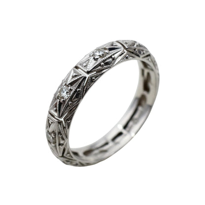 Art Deco Diamond Platinum Eternity Band