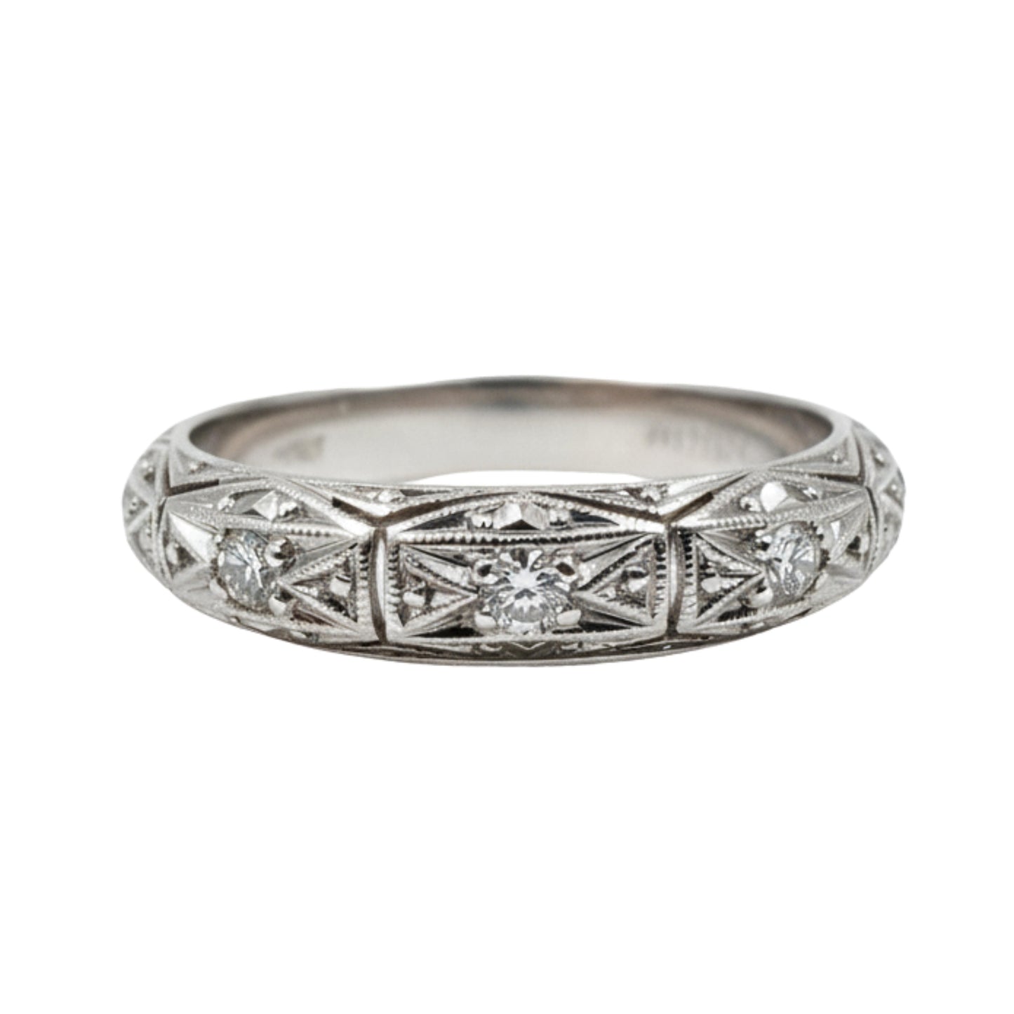 Art Deco Diamond Platinum Eternity Band