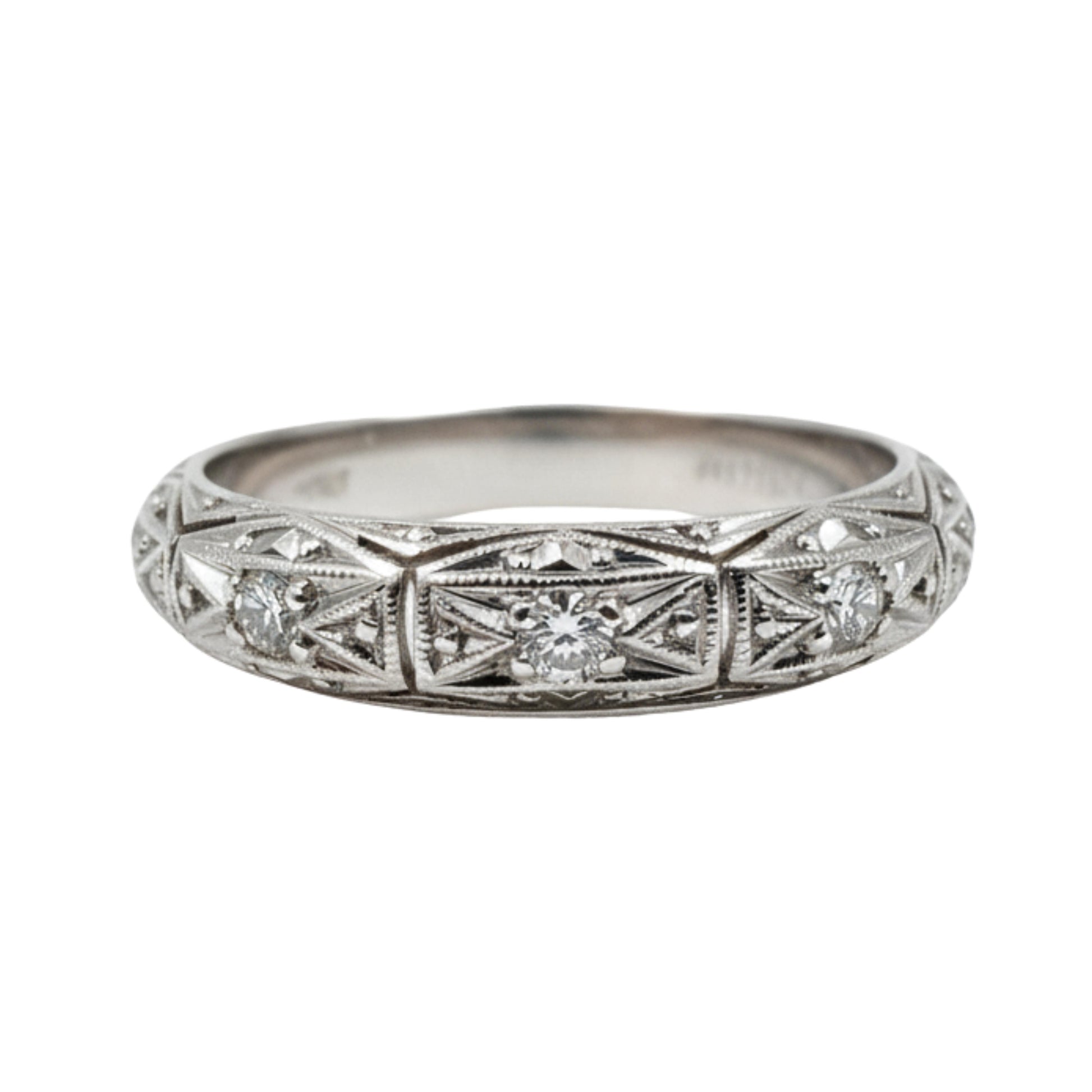 Art Deco Diamond Platinum Eternity Band