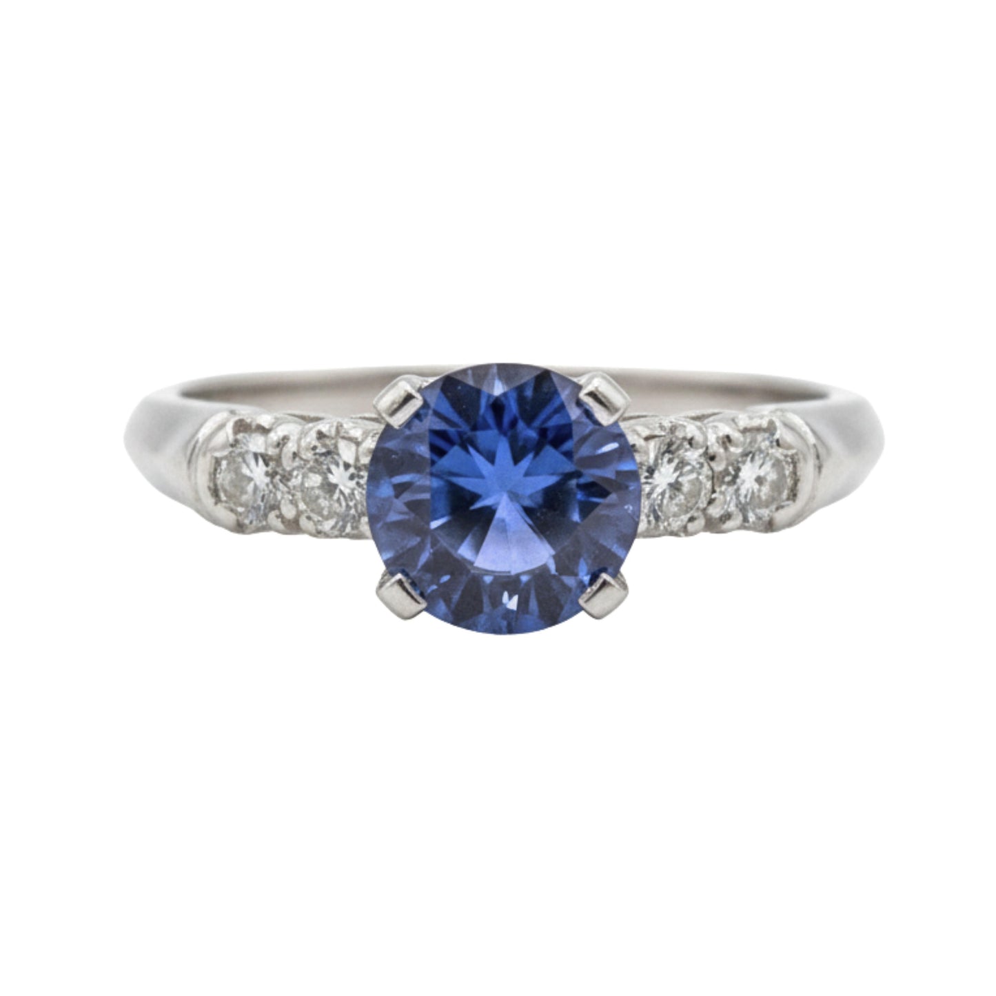 Art Deco Sapphire Diamond Platinum Ring