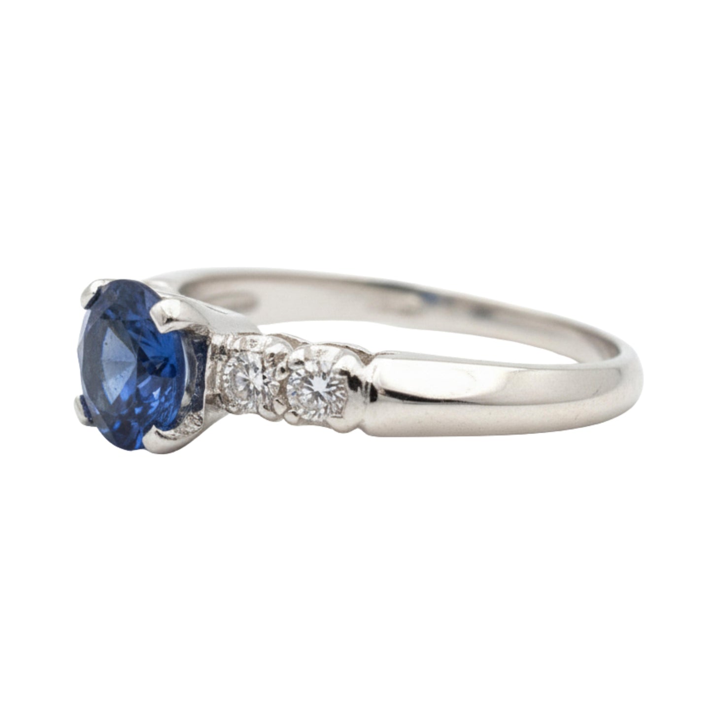 Art Deco Sapphire Diamond Platinum Ring