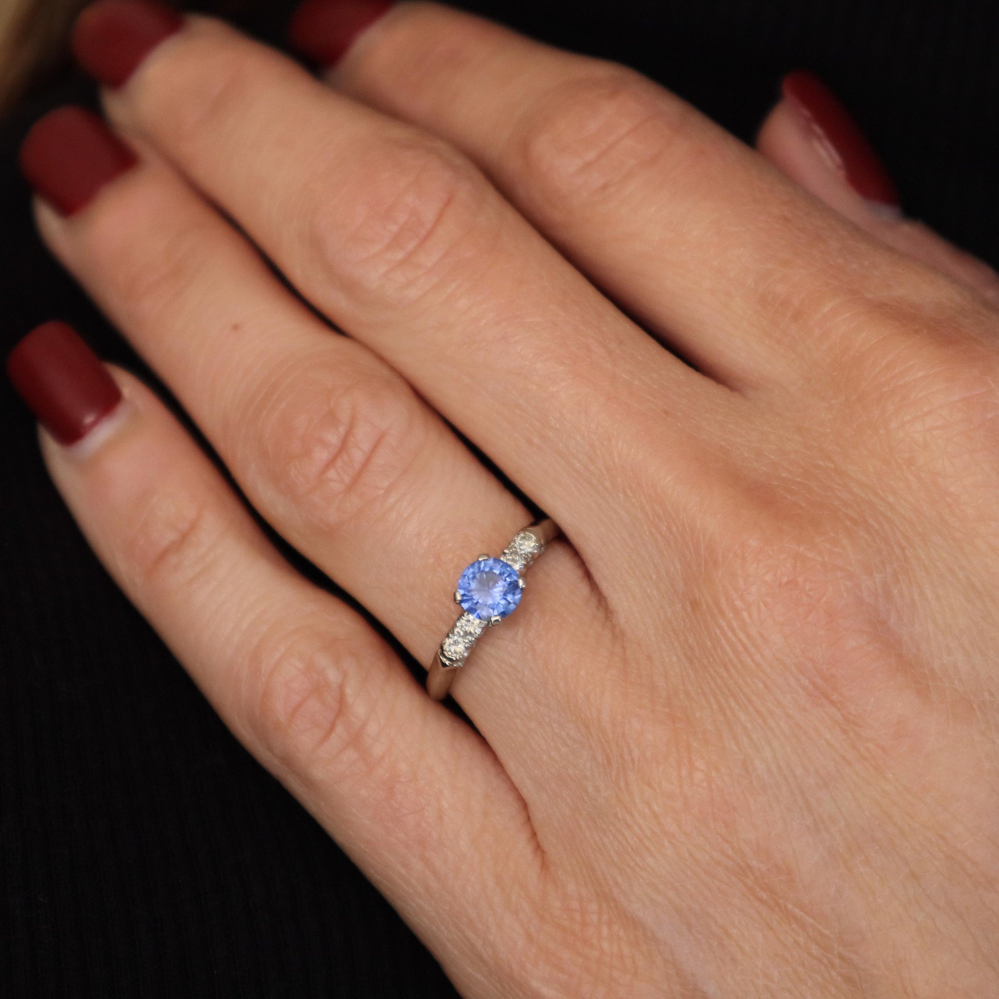 Art Deco Sapphire Diamond Platinum Ring
