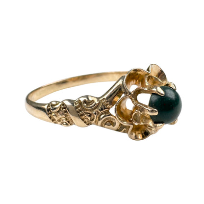 Victorian Bloodstone 14k Yellow Gold Engraved Ring