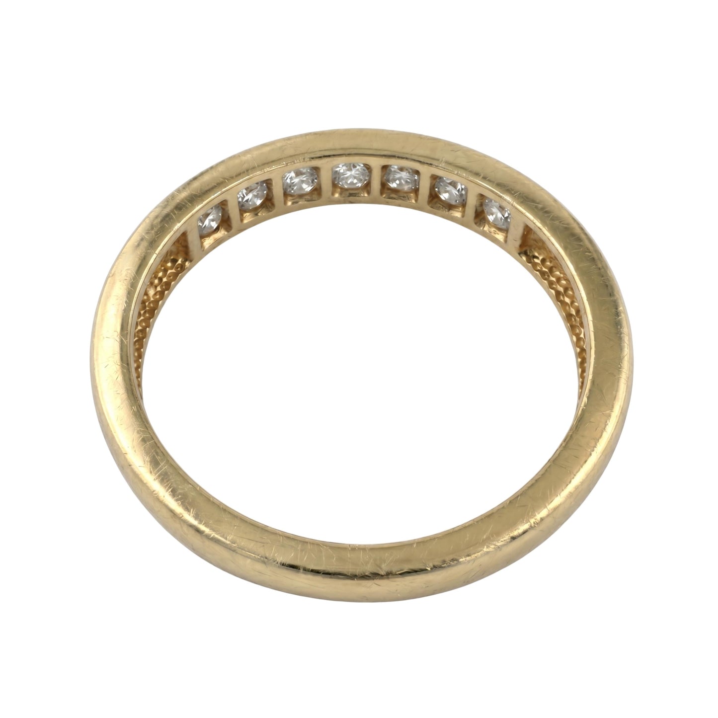 Vintage Diamond 14k Yellow Gold Channel Set Band Ring