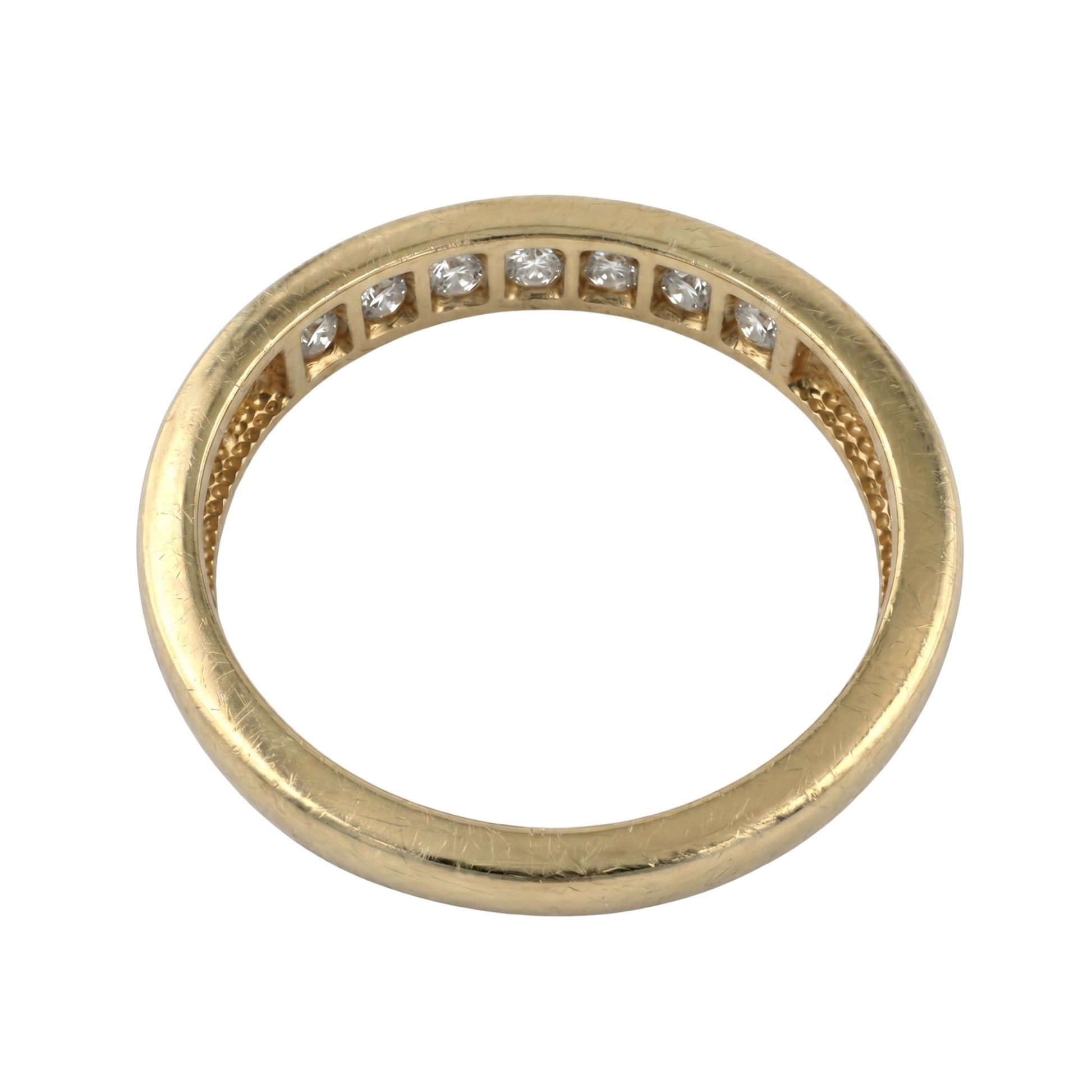 Vintage Diamond 14k Yellow Gold Channel Set Band Ring