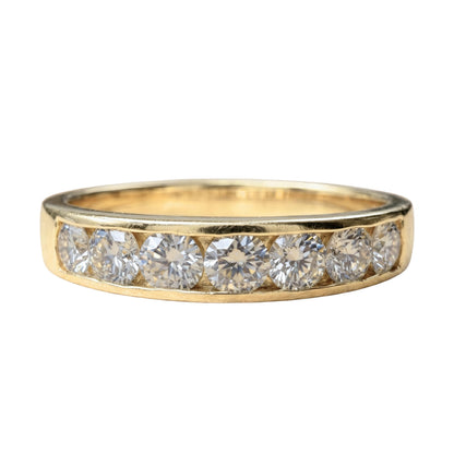 Vintage Diamond 14k Yellow Gold Channel Set Band Ring