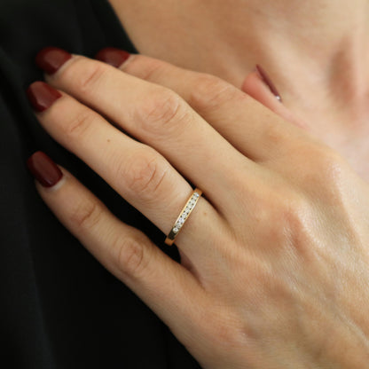 Vintage Diamond 14k Yellow Gold Channel Set Band Ring