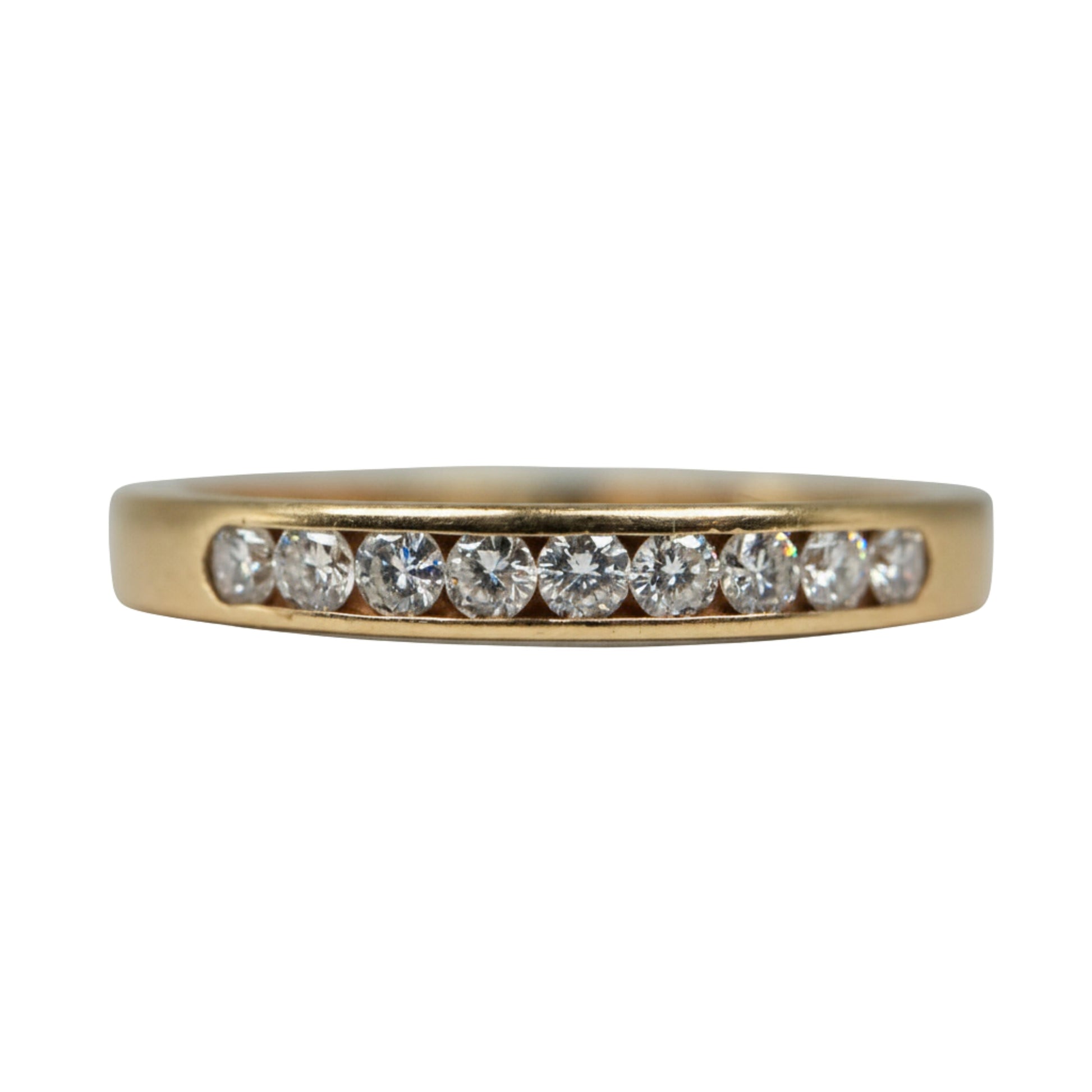 Vintage Diamond 14k Yellow Gold Channel Set Band Ring