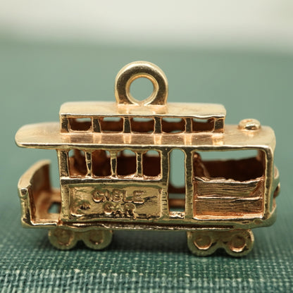 Vintage 14k Yellow Gold San Francisco Cable Car Charm