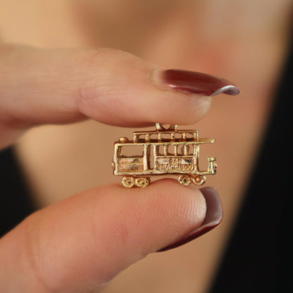 Vintage 14k Yellow Gold San Francisco Cable Car Charm