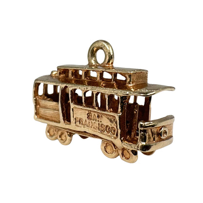 Vintage 14k Yellow Gold San Francisco Cable Car Charm
