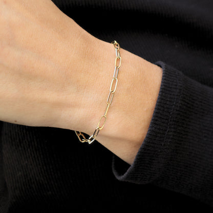 Vintage 18k Yellow Gold Paperclip Link Bracelet