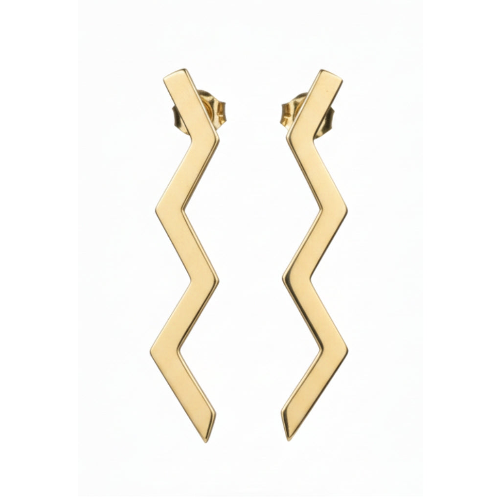 Vintage Tiffany & Co. Paloma Picasso 18k Yellow Gold Zig Zag Earrings