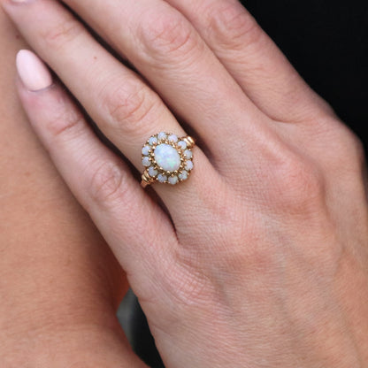 Vintage Opal 10k Yellow Gold Cluster Ring