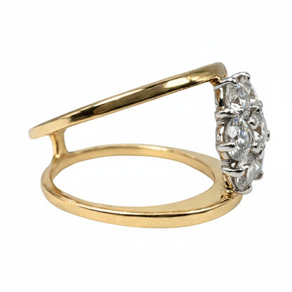Vintage Diamond 14k Gold Flower Ring