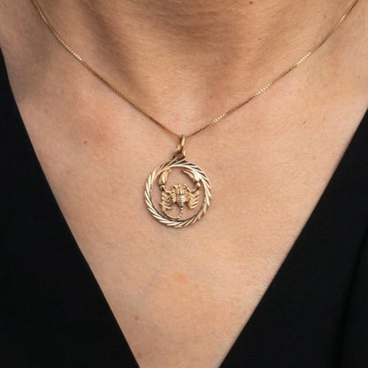 Mid Century 14k Yellow Gold Scorpio Pendant