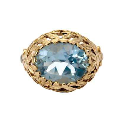 Antique Topaz 14k Yellow Gold Wreath Ring