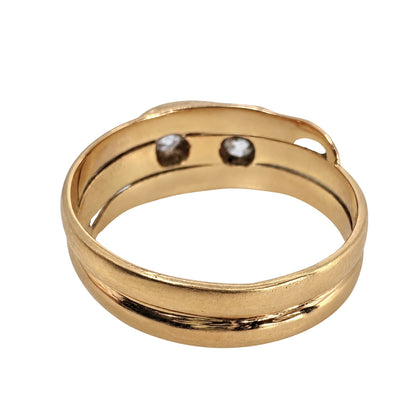 Victorian Austro-Hungarian Diamond 14k Antique Gold Double Snake Ring