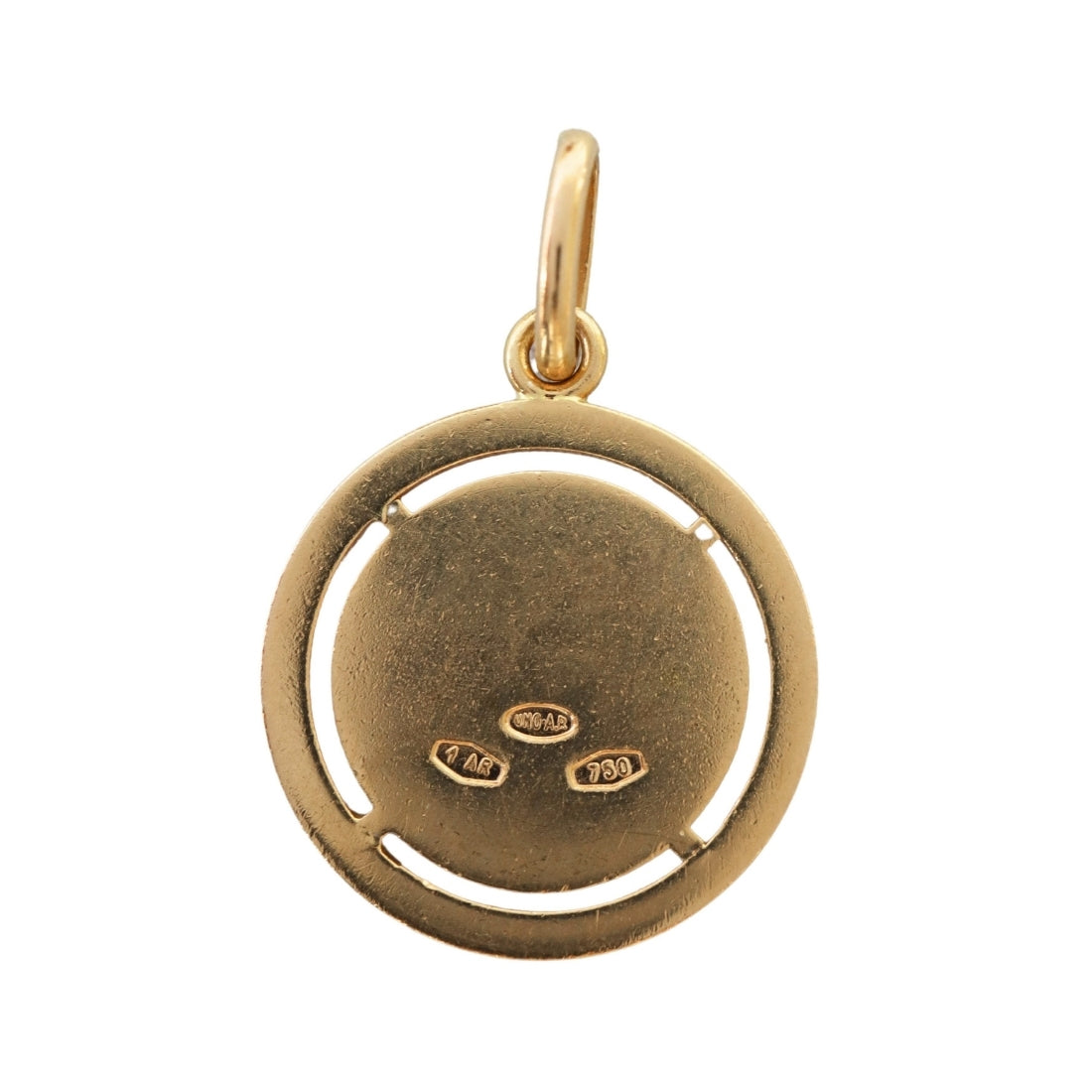 Mid Century Italian 18k Yellow Gold Pisces Zodiac Pendant