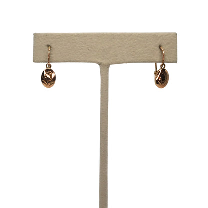 Victorian 10k Rose Gold Signet Drop Earrings