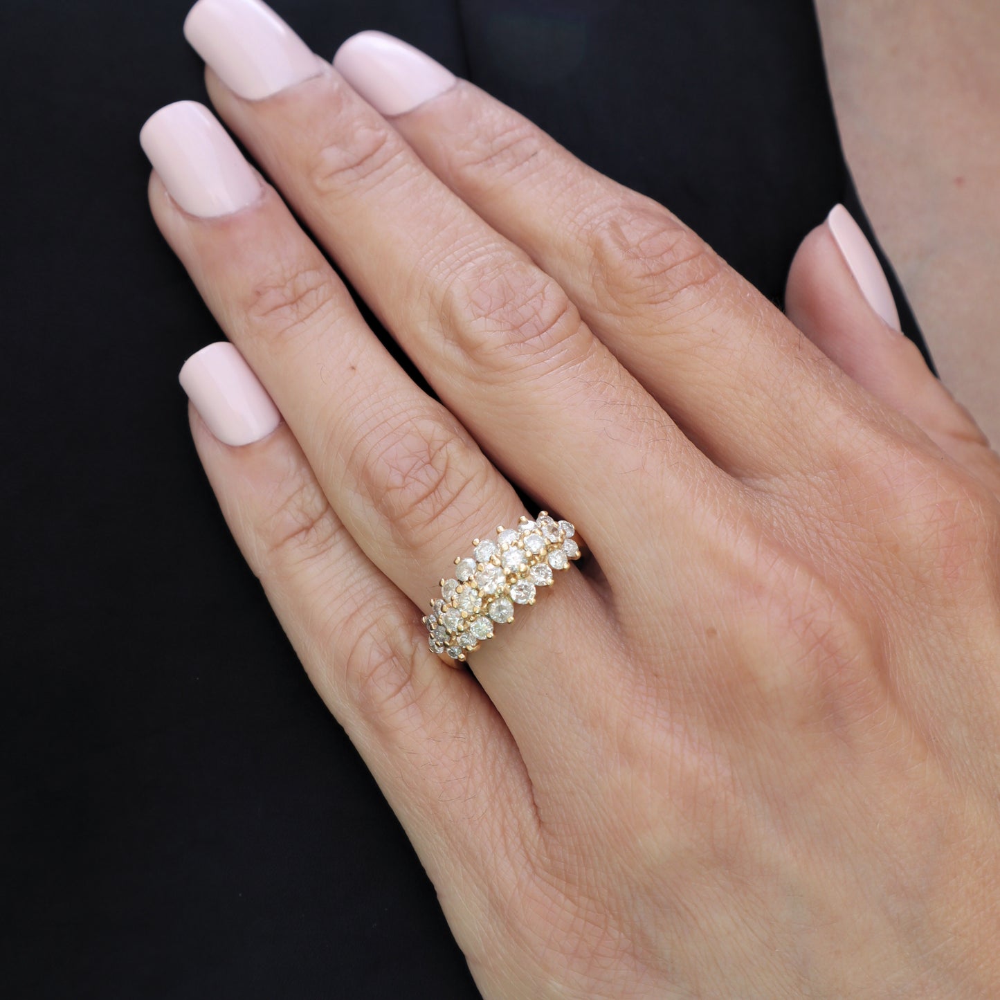 Vintage Diamond 14k Yellow Gold Band Ring