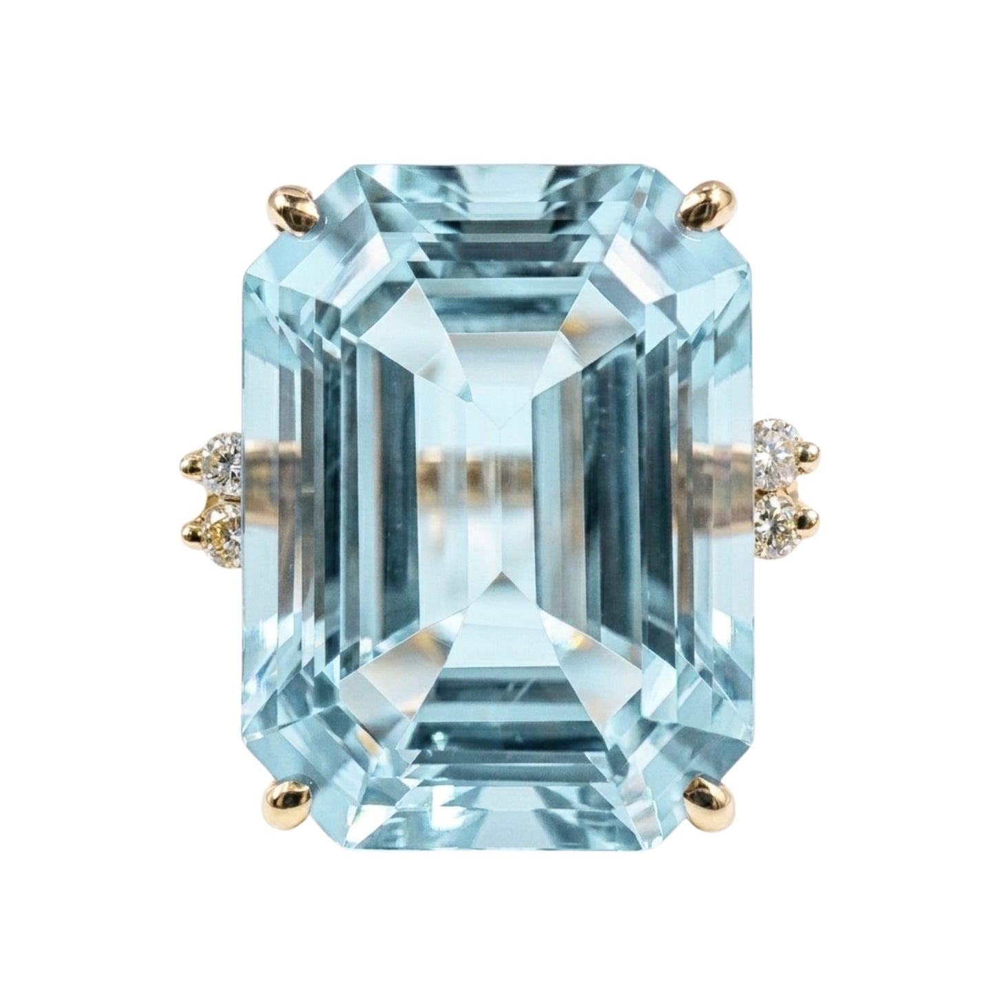Vintage Topaz Diamond 14k Yellow Gold Cocktail Ring