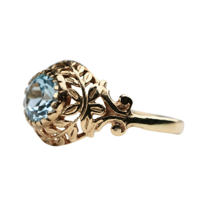 Antique Topaz 14k Yellow Gold Wreath Ring