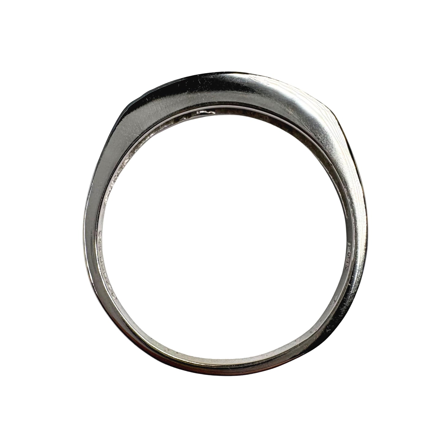 Art Deco Diamond 14k White Gold Double Band Ring
