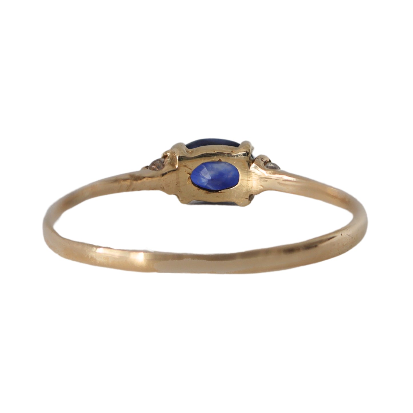 Vintage Sapphire Diamond 14k Yellow Gold Ring