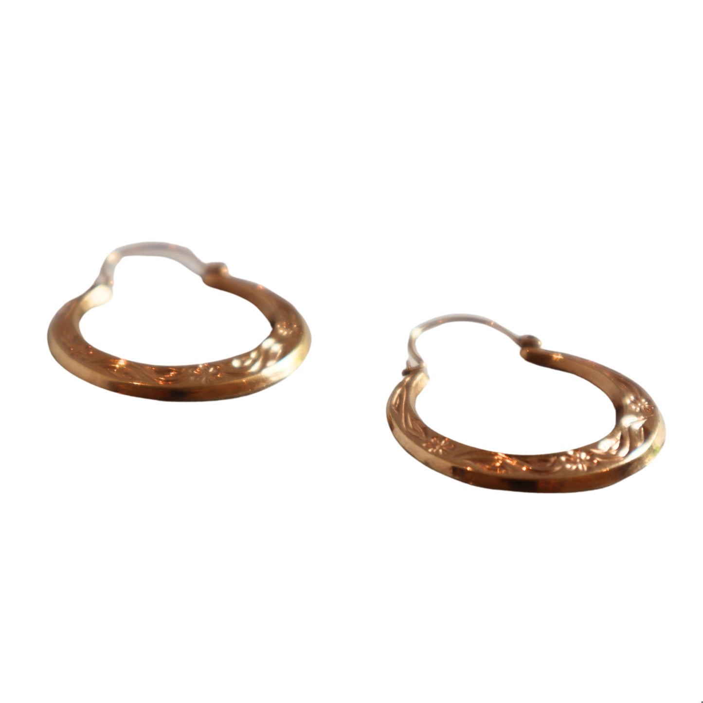 Victorian 10k Rose Gold Hoop Earrings