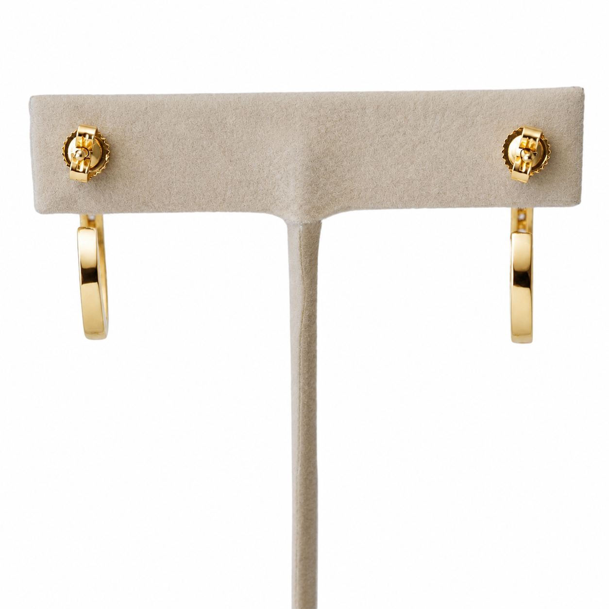 Vintage 14k Yellow Gold Diamond Hoop Earrings
