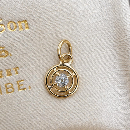 Victorian Diamond 14k Yellow Gold Charm