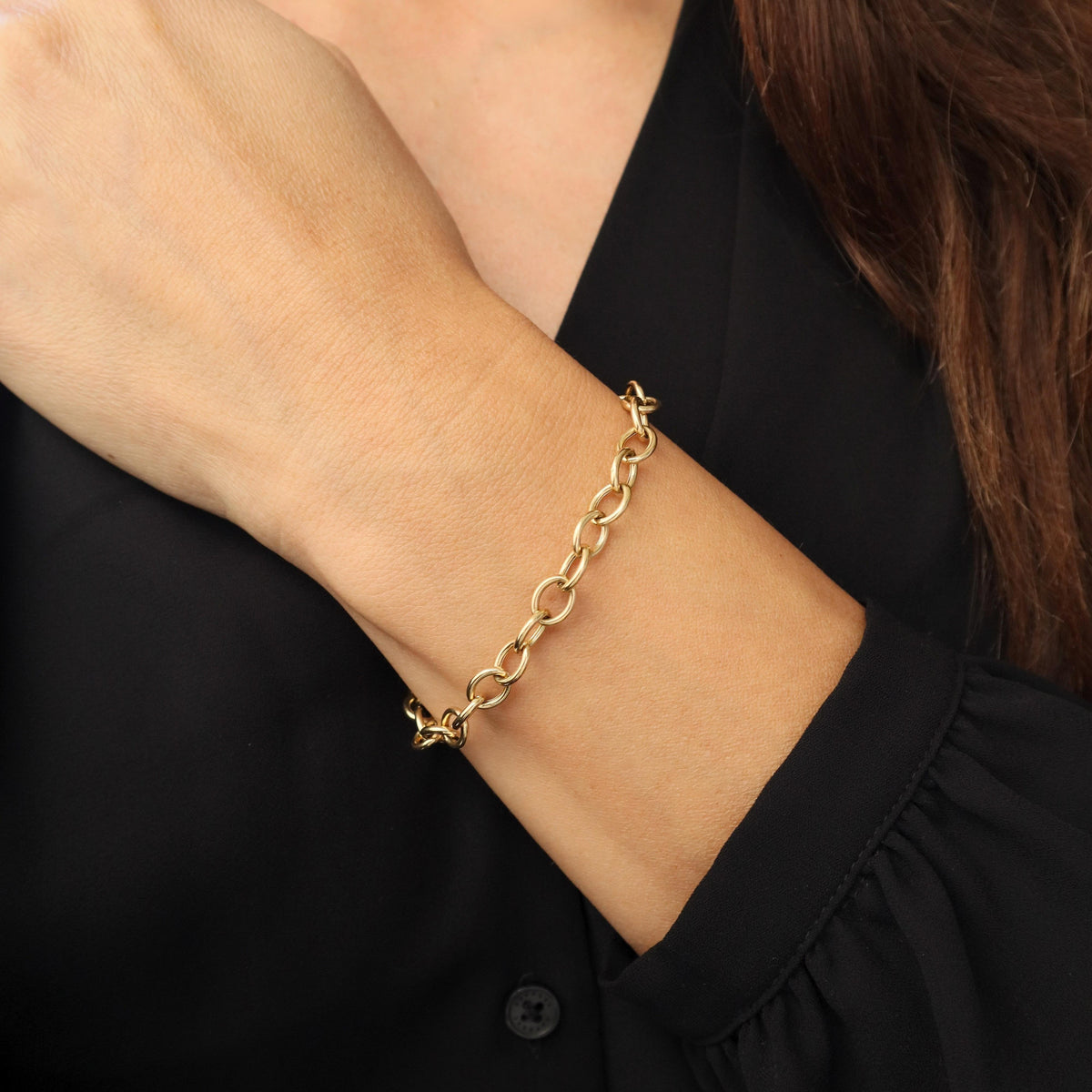 Vintage 14k Yellow Gold Cable Link Bracelet