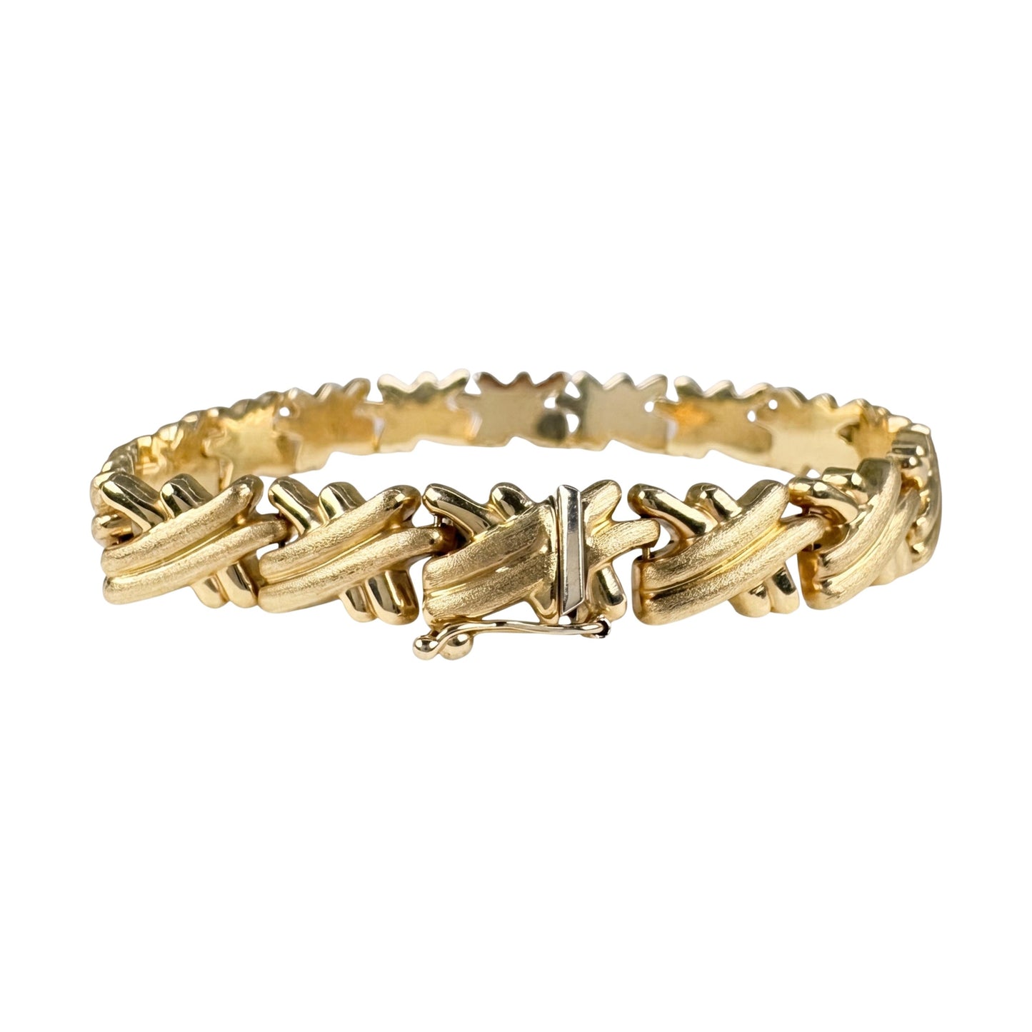 Vintage Italian 14k Yellow Gold X Bracelet