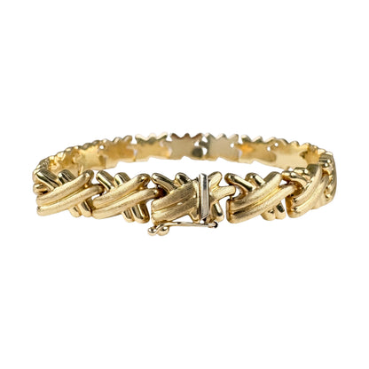 Vintage Italian 14k Yellow Gold X Bracelet