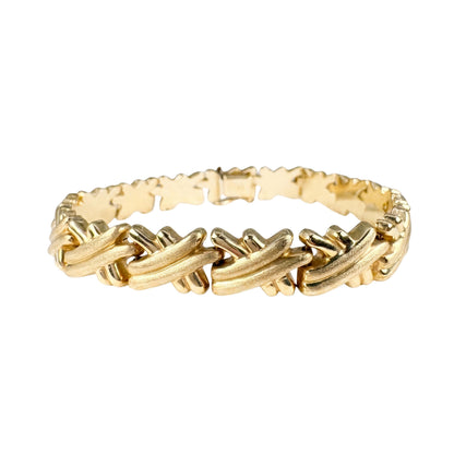 Vintage Italian 14k Yellow Gold X Bracelet