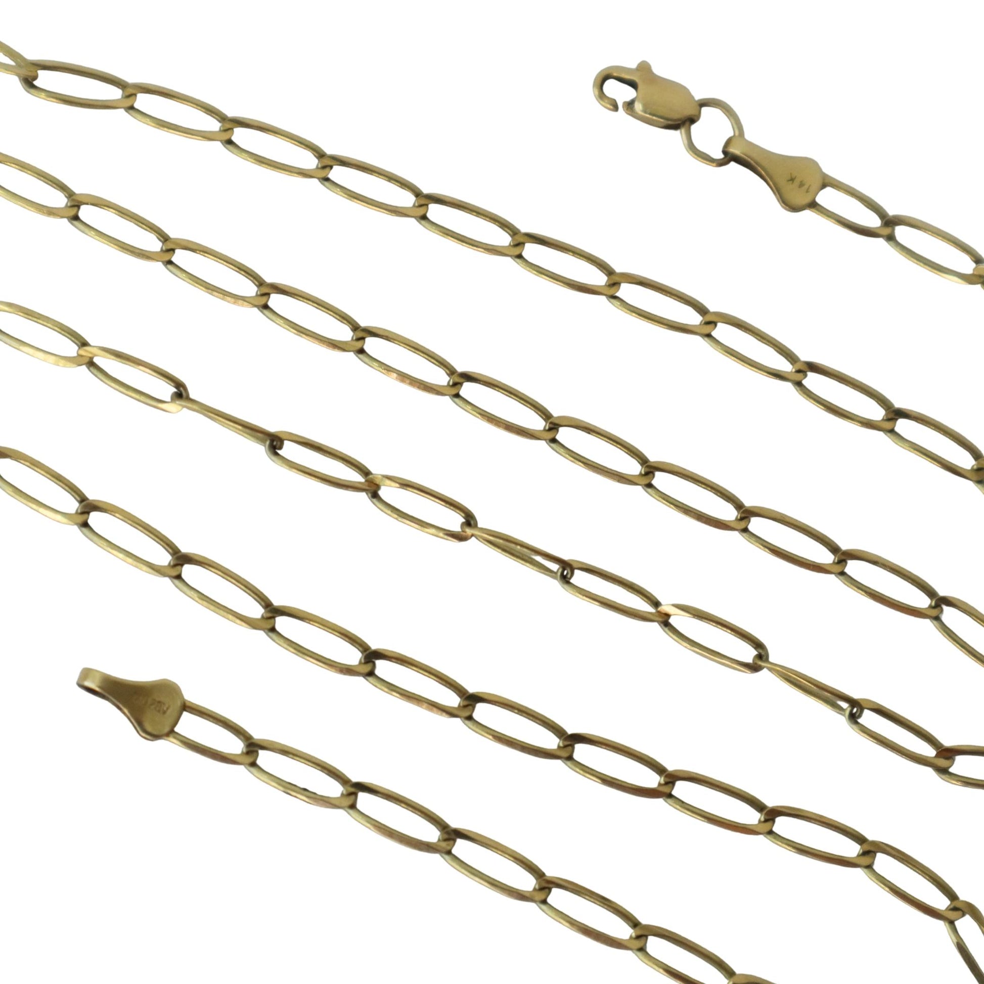 Vintage 14k Yellow Gold Paperclip Link Necklace