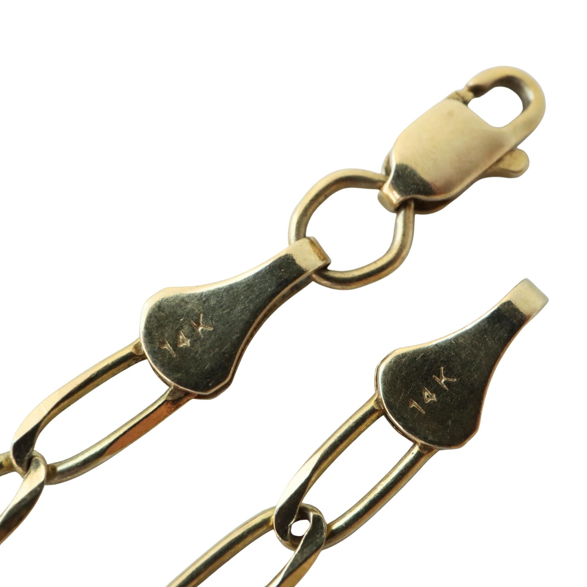 Vintage 14k Yellow Gold Paperclip Link Necklace