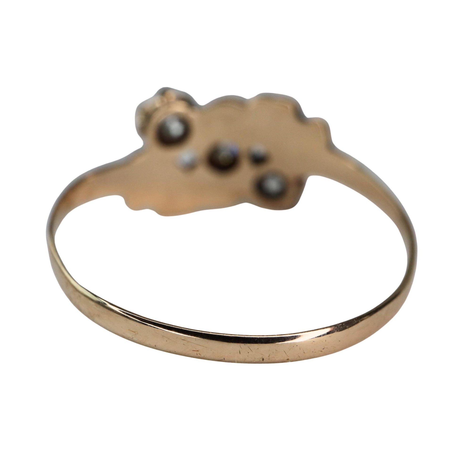 Victorian Diamond Pearl 10k Antique Gold Ring