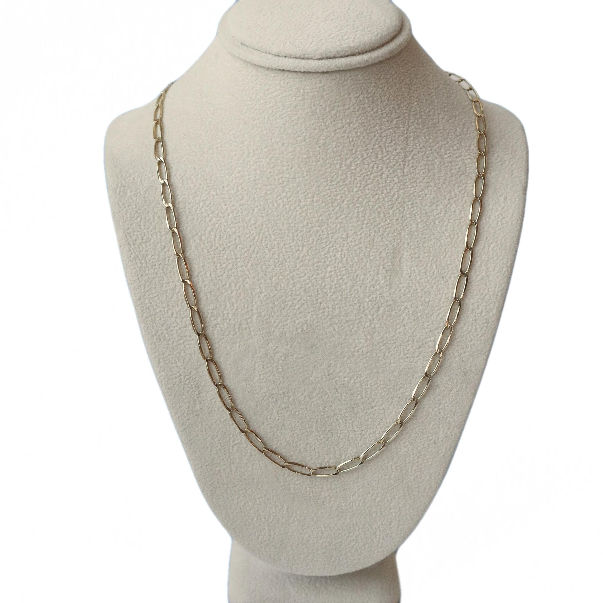 Vintage 14k Yellow Gold Paperclip Link Necklace